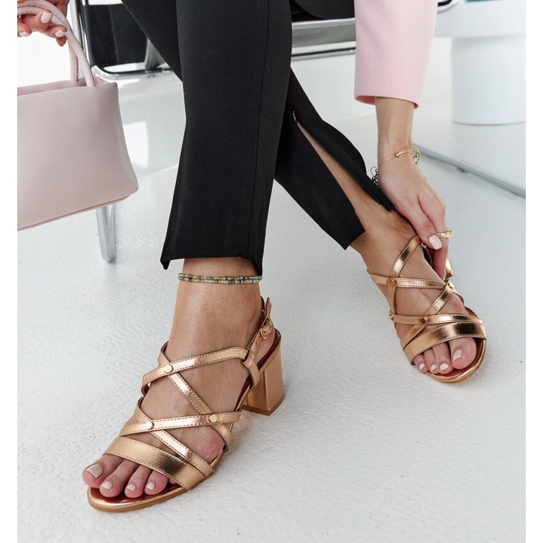 Sandales à talons hauts dorées Karmen d'or 1 Sandales à talons hauts dorées Karmen d'or 1