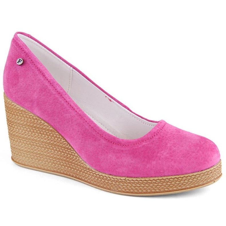 Chaussures compensées en cuir suédé Filippo W PAW339E fuchsia rose 1
