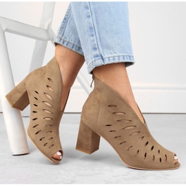Bottines en daim Potocki W WOL225B cappuccino brun 5
