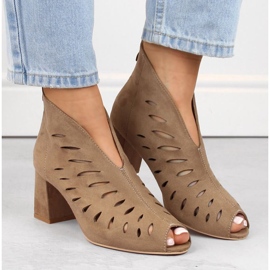 Bottines en daim Potocki W WOL225B cappuccino brun 7