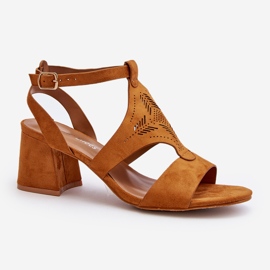 Camel - Eleriva - Sandales à talons bas brun 1