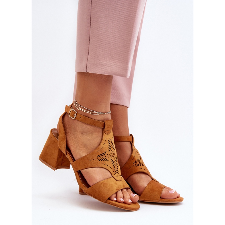 Camel - Eleriva - Sandales à talons bas brun 2