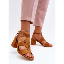 Camel - Eleriva - Sandales à talons bas brun 3