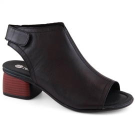 Rieker Sandales confortables en cuir Remonte W RKR654 le noir 1