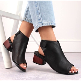 Rieker Sandales confortables en cuir Remonte W RKR654 le noir 2