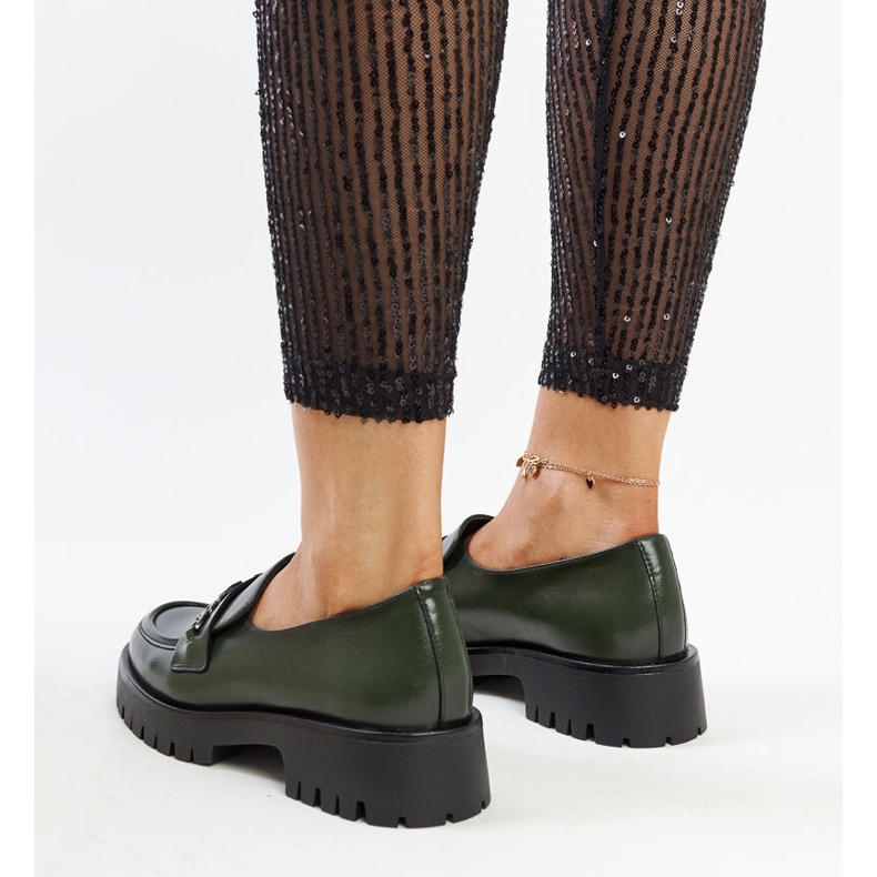 Mocassins Vinceza en cuir vert 1