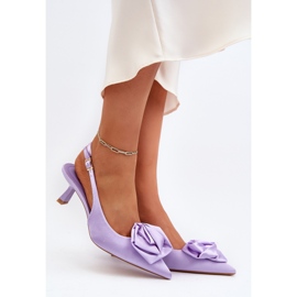 Talons hauts décorés Ozena violets 2
