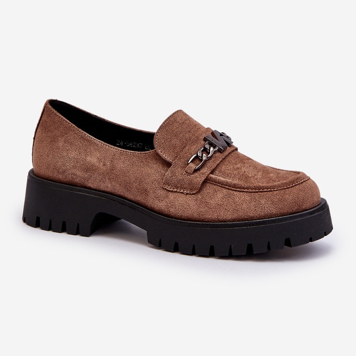 Vinceza Mocassins femme en daim avec décoration, marron, Loraleima brun 1