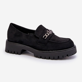 Vinceza Mocassins Femme En Daim Avec Décoration, Noir, Loraleima le noir 1