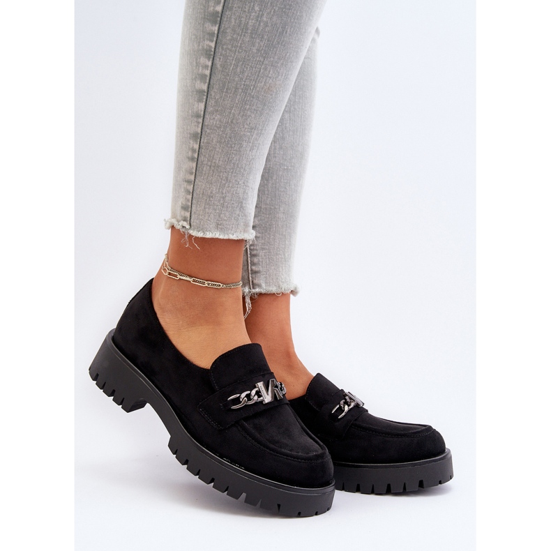 Vinceza Mocassins Femme En Daim Avec Décoration, Noir, Loraleima le noir 2