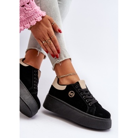 Baskets à plateforme pour femmes noires Eshen le noir 1