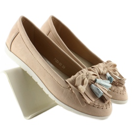 Mocassins en daim à franges 7122 Rose brun 4
