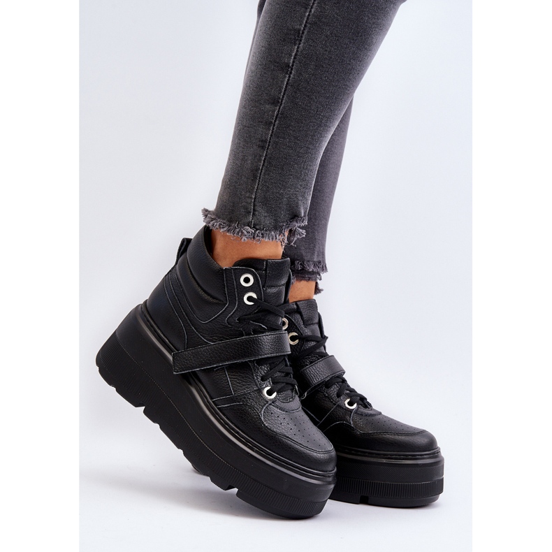 Zazoo 3450 Baskets En Cuir Femme Noir 2