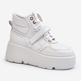 Zazoo 3450 Baskets En Cuir Femme Blanc 1