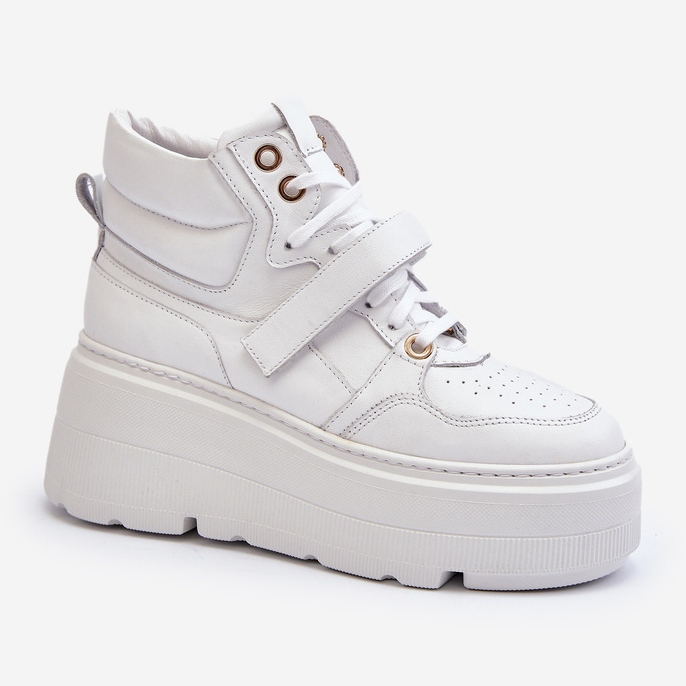 Zazoo 3450 Baskets En Cuir Femme Blanc blanche 1