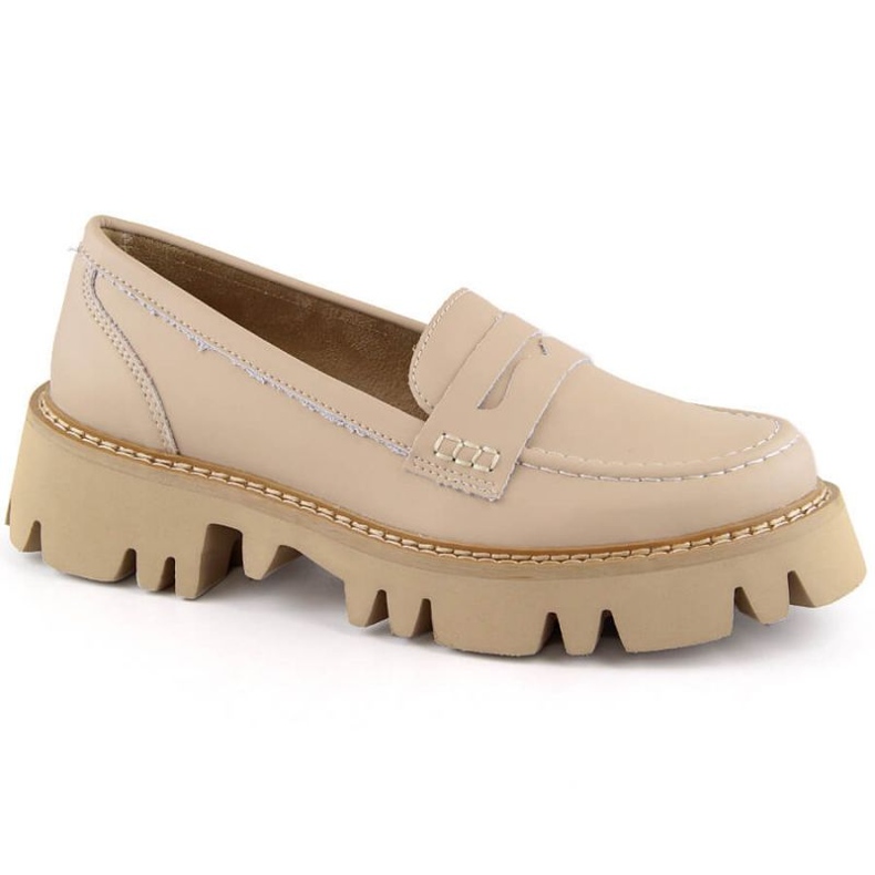 Chaussures Filippo W PAW502 en cuir beiges 1