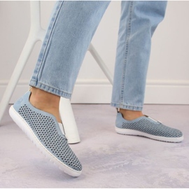 Chaussures ajourées confortables Rieker W RKR653 bleu 3