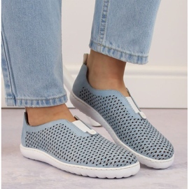 Chaussures ajourées confortables Rieker W RKR653 bleu 4