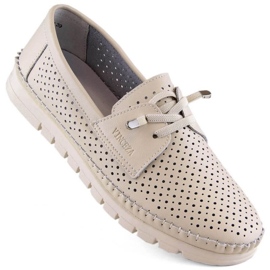 Vinceza W JAN273A chaussures ajourées en cuir beige 1