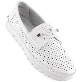 Vinceza W JAN273B chaussures ajourées en cuir blanc blanche 1