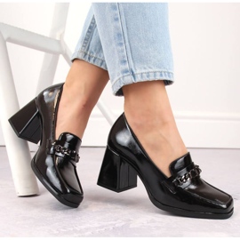Chaussures Potocki W WOL215A vernies noires avec talon décoratif 2