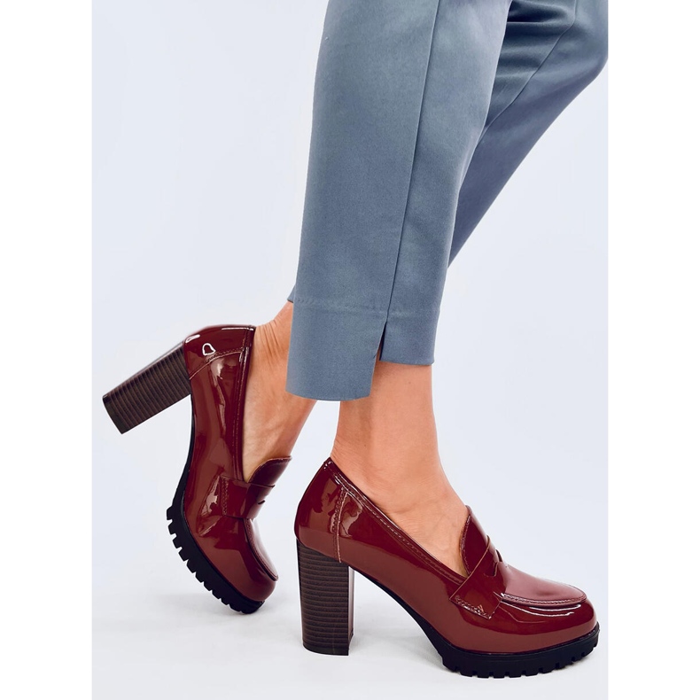 Jeffis Brown - Mocassins vernis à talons brun 2