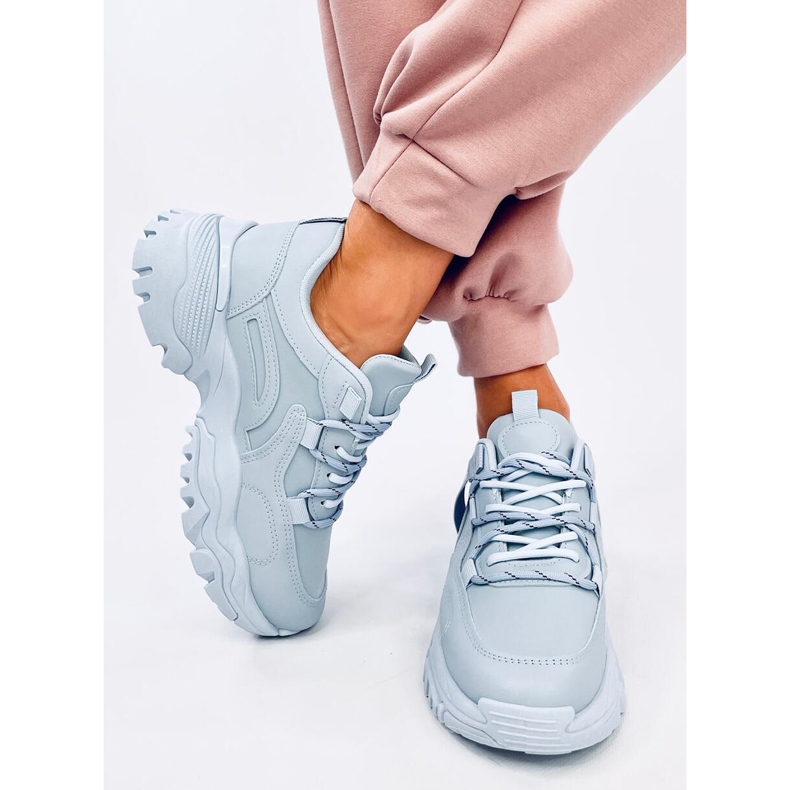 Baskets compensées bleues Bains 1