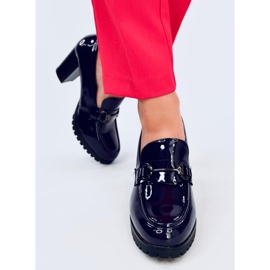 Mocassins à talon vernis bleu foncé Hyett 1