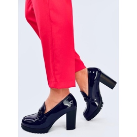 Mocassins à talon vernis bleu foncé Hyett 2