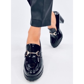 Hyett Mocassins noirs à talon verni 2