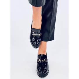 Hyett Mocassins noirs à talon verni 1