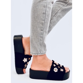 Seastar Tongs à semelle épaisse avec ours en peluche Lancaster Noir 2