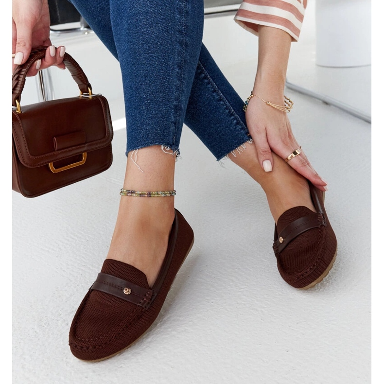 Mocassins en tissu marron de Fombio brun 1