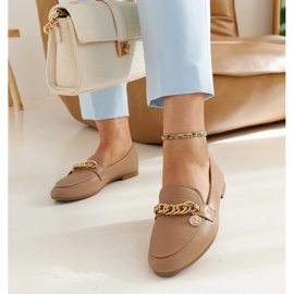 Mocassins beiges avec chaîne Scaletta 5