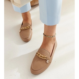 Mocassins beiges avec chaîne Scaletta 6