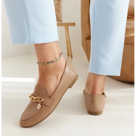 Mocassins beiges avec chaîne Scaletta 7