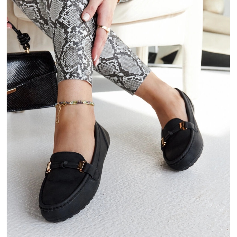 Mocassins noirs finition Scafati mate le noir 1