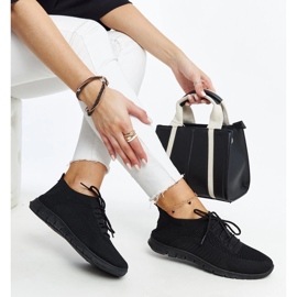 Baskets Zahira en tissu noir 1