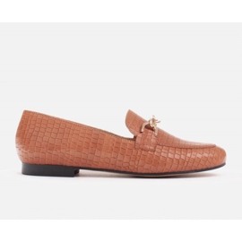 Marco Shoes Ballerines avec une chaîne en or brun 7