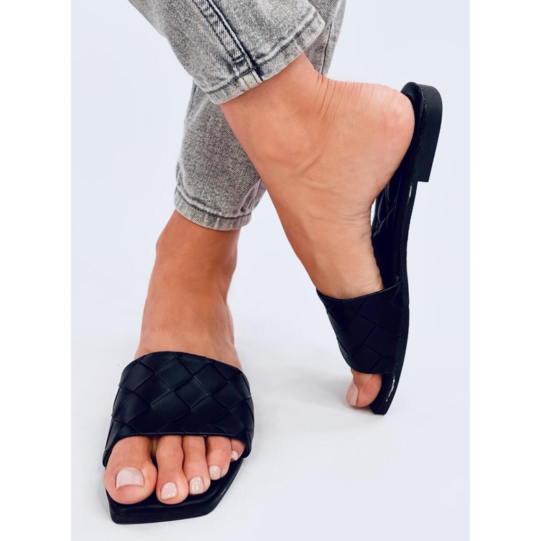 Chaussons à semelle carrée Sahar Black noir 1