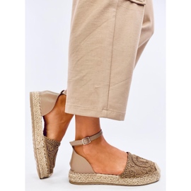 Espadrilles ajourées Jasmine Kaki beige 4