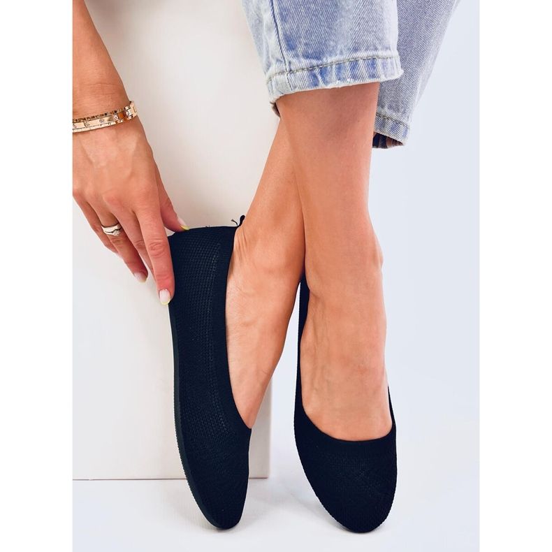 Newey Ballerines tricotées noires 1