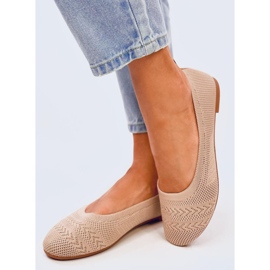 Newey Ballerines en maille beige 1