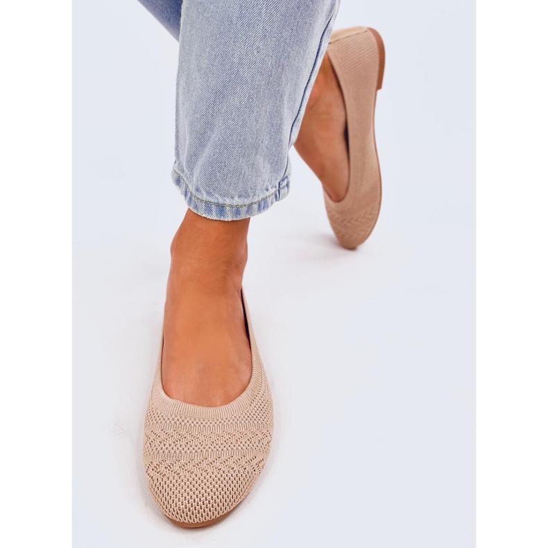Newey Ballerines en maille beige 2