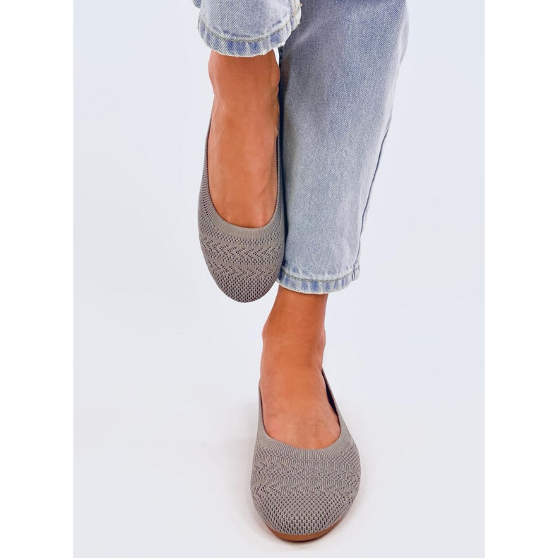 Ballerines en maille Newey Grey gris 1