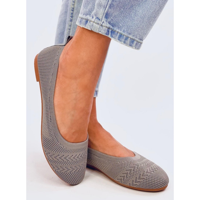 Ballerines en maille Newey Grey gris 2