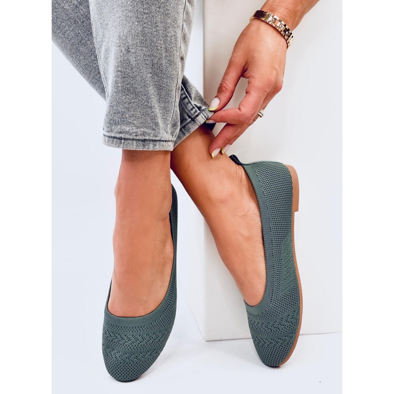 Ballerines en maille Newey Green vert 1