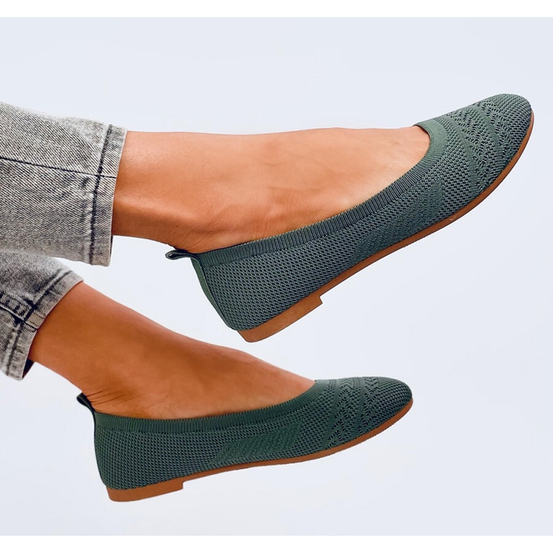 Ballerines en maille Newey Green vert 2