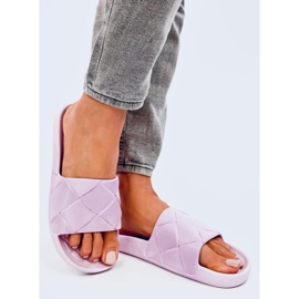 Claquettes en caoutchouc violet Lottner rose 2