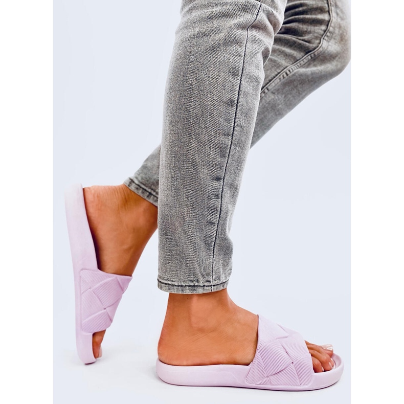 Claquettes en caoutchouc violet Lottner rose 1